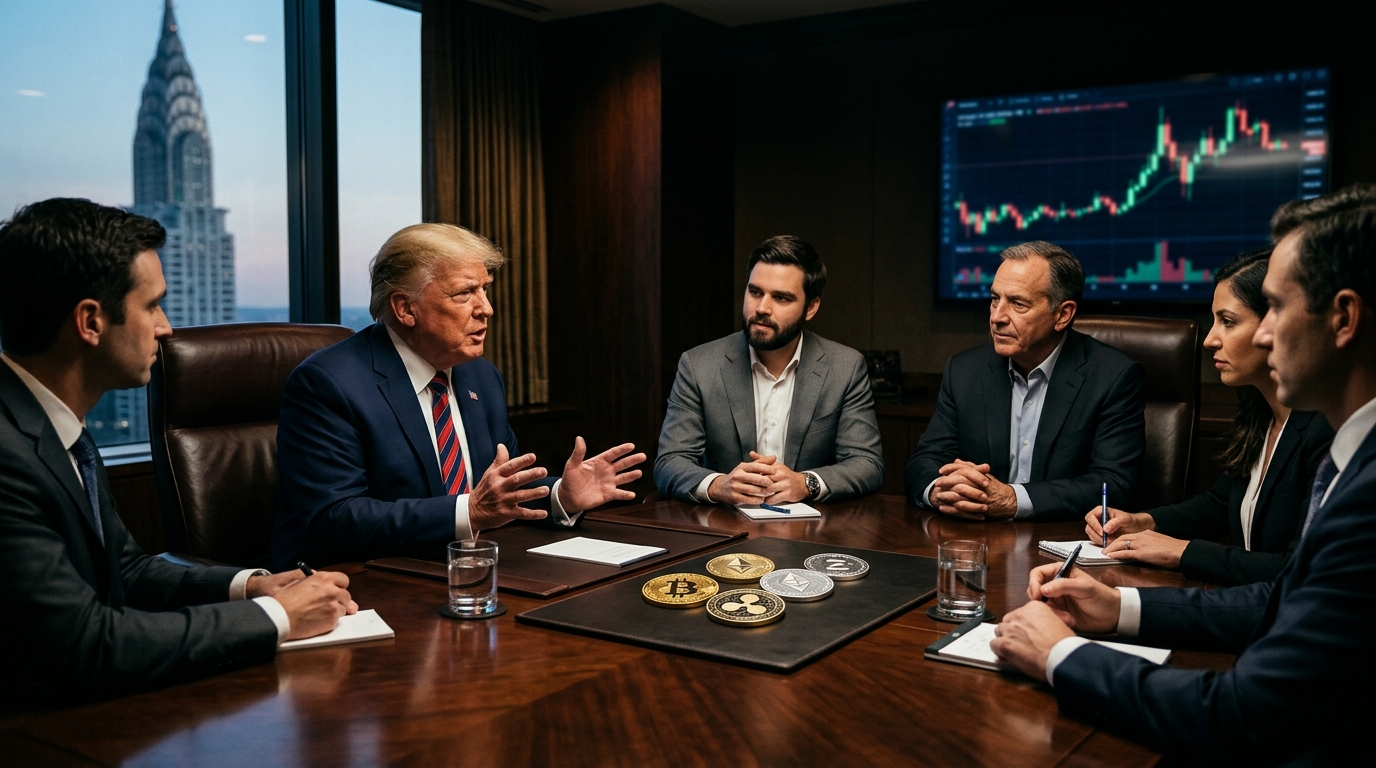 Trump meets Coinbase, Ripple and crypto leaders as CLARITY odds hit 10%
